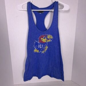 5th & Ocean NCAA University of Kansas Jayhawks Blue tank top, racer back. Small